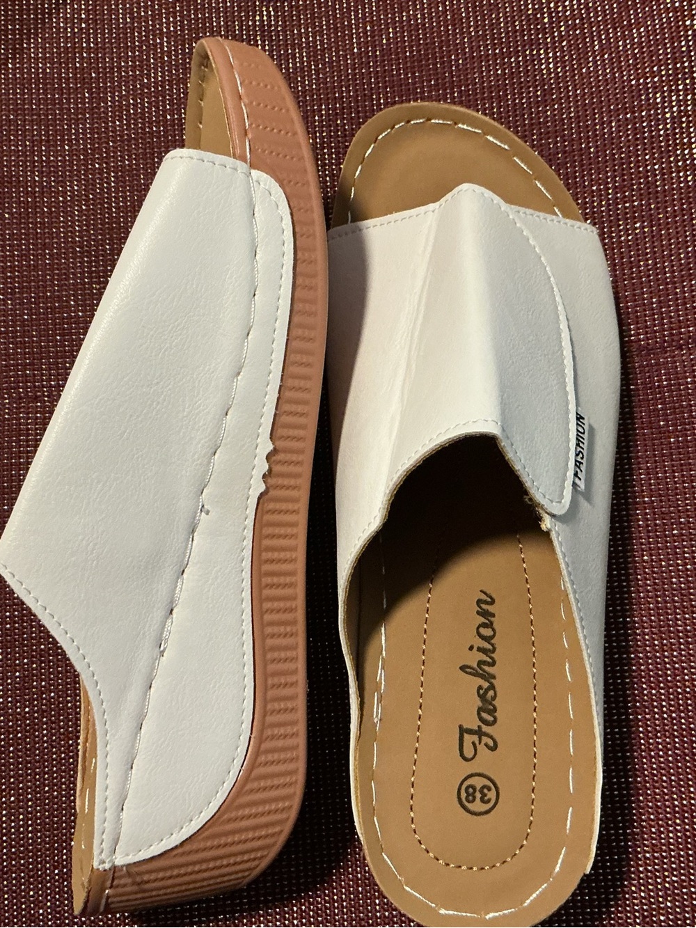 Kids White Slip-On Sandals